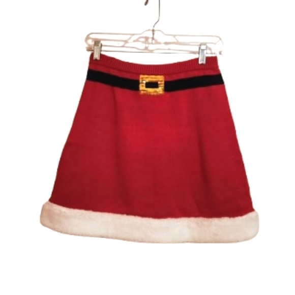 Planet Gold Santa Claus Knit Christmas Skirt Medium - Picture 1 of 9
